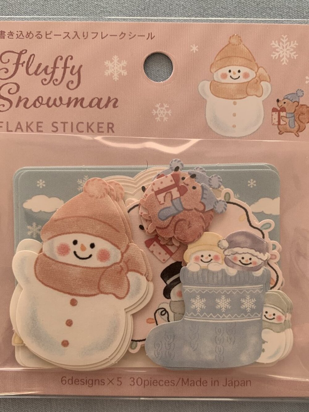 Gaia Fluffy Snowman Sticker Flakes